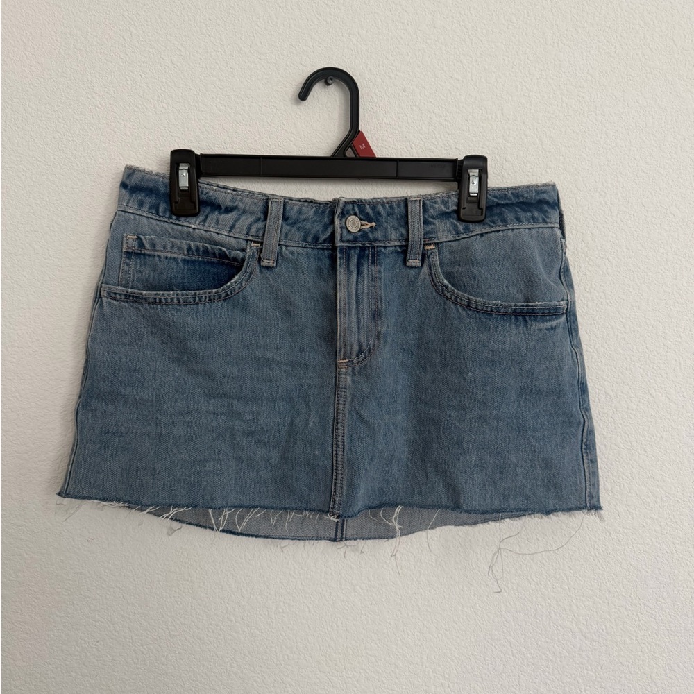 Hollister Blue Denim Mini Skort - curvy low rise sz 6